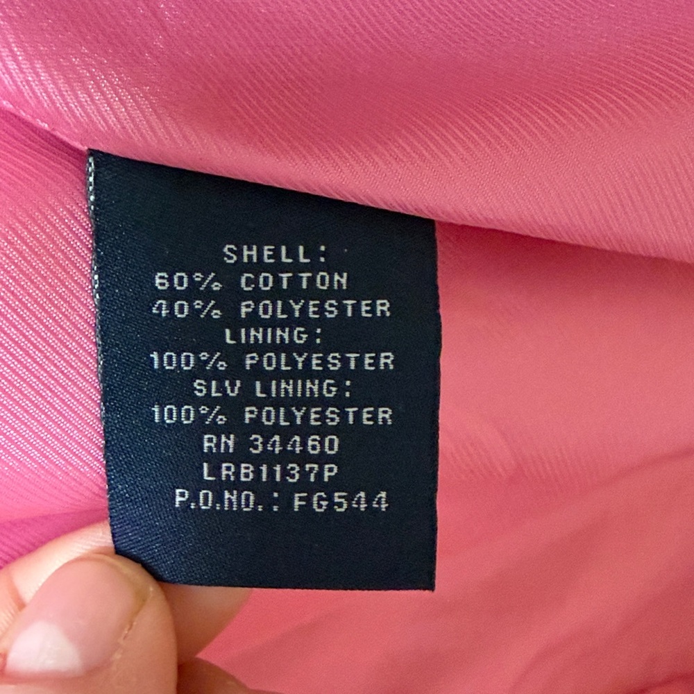 London Fog Pink Floral Double-Breasted Trench Coat, Size L Petite, EUC - Picture 3 of 8